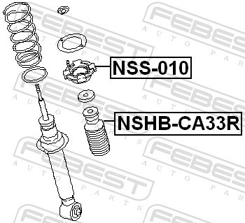 Fits FEBEST NSS-010 REAR SHOCK BACKREST NISSAN MAXIMA CA33 2000.01-20 ⭐UK Stock⭐