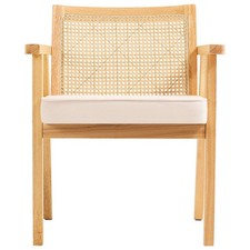 Uimoso Rattan Chair Outdoor Patio Furniture Dining Chair 1PC w/ Cushion Armrest