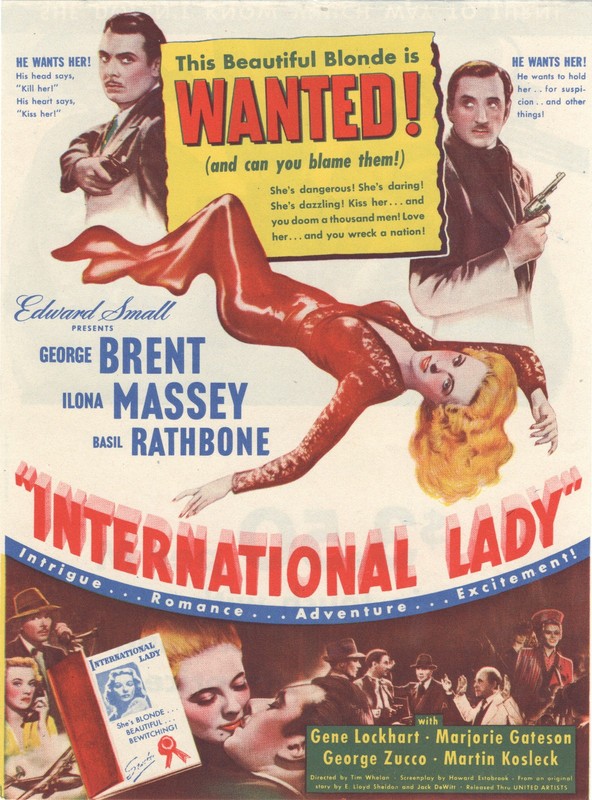 INTERNATIONAL LADY (1941) Ilona Massey George Brent Basil Rathbone MOVIE HERALD