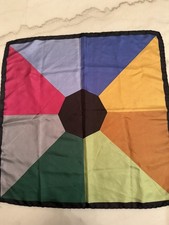 Vintage Ashear Nine Color Pocket Square 100 Silk Hand Rolled Made In Italy