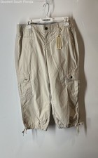 Tommy Hilfiger Womens Beige Stretch Cargo Capri Pants Size 8 With Tags