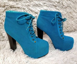 neon blue pumps