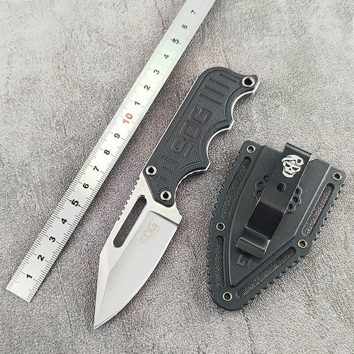 2025 SOG Instinct Mini: 4,8 Zoll Tactical Fixed Blade mit Scheide: gleich, schwarz - Bild 21 von 24