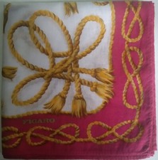 USED HANDKERCHIEF VINTAGE CLASSIC PAISLEY PATTERNED COTTON 22" MEN POCKET SQUARE