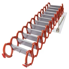 Attic Extension Ladder 10.17ft Narrow Wall Mounted Folding Loft Stairs 12-Steps