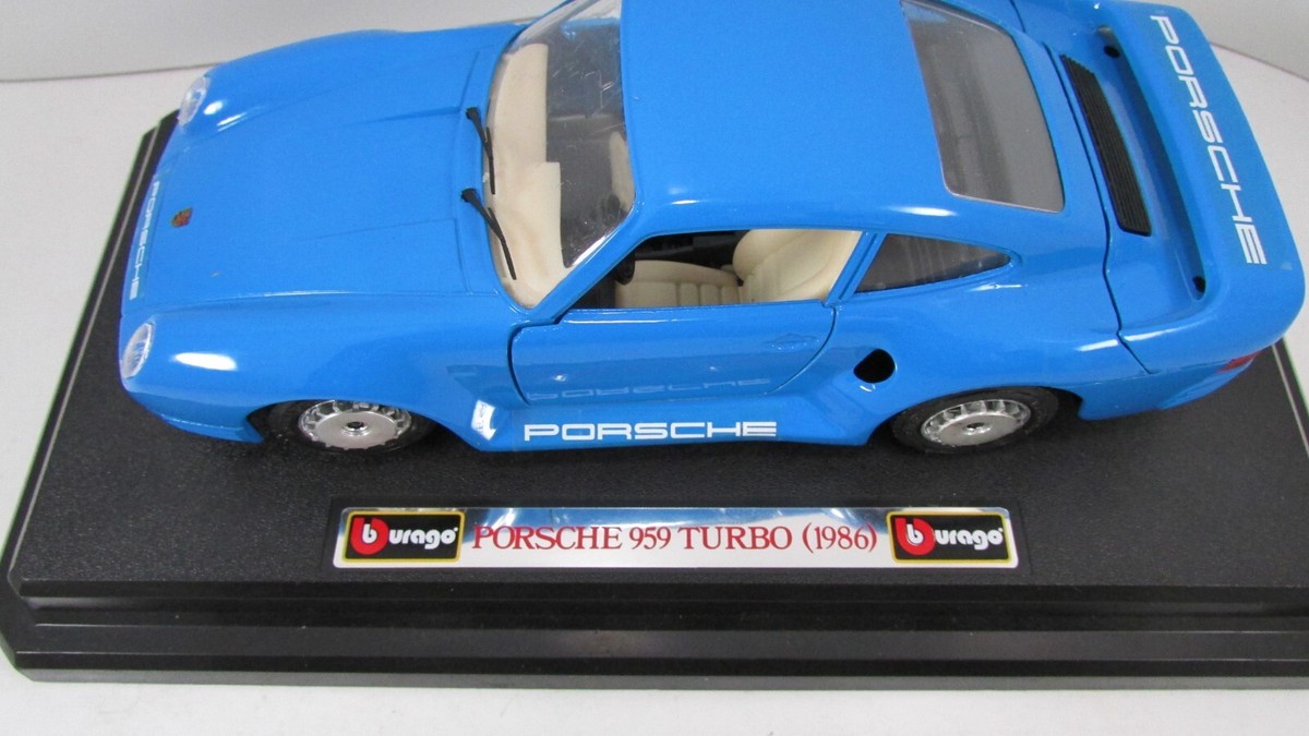 Burago PORSCHE 959 TURBO 1986 Aqua Teal Blue Supercars Diecast Car