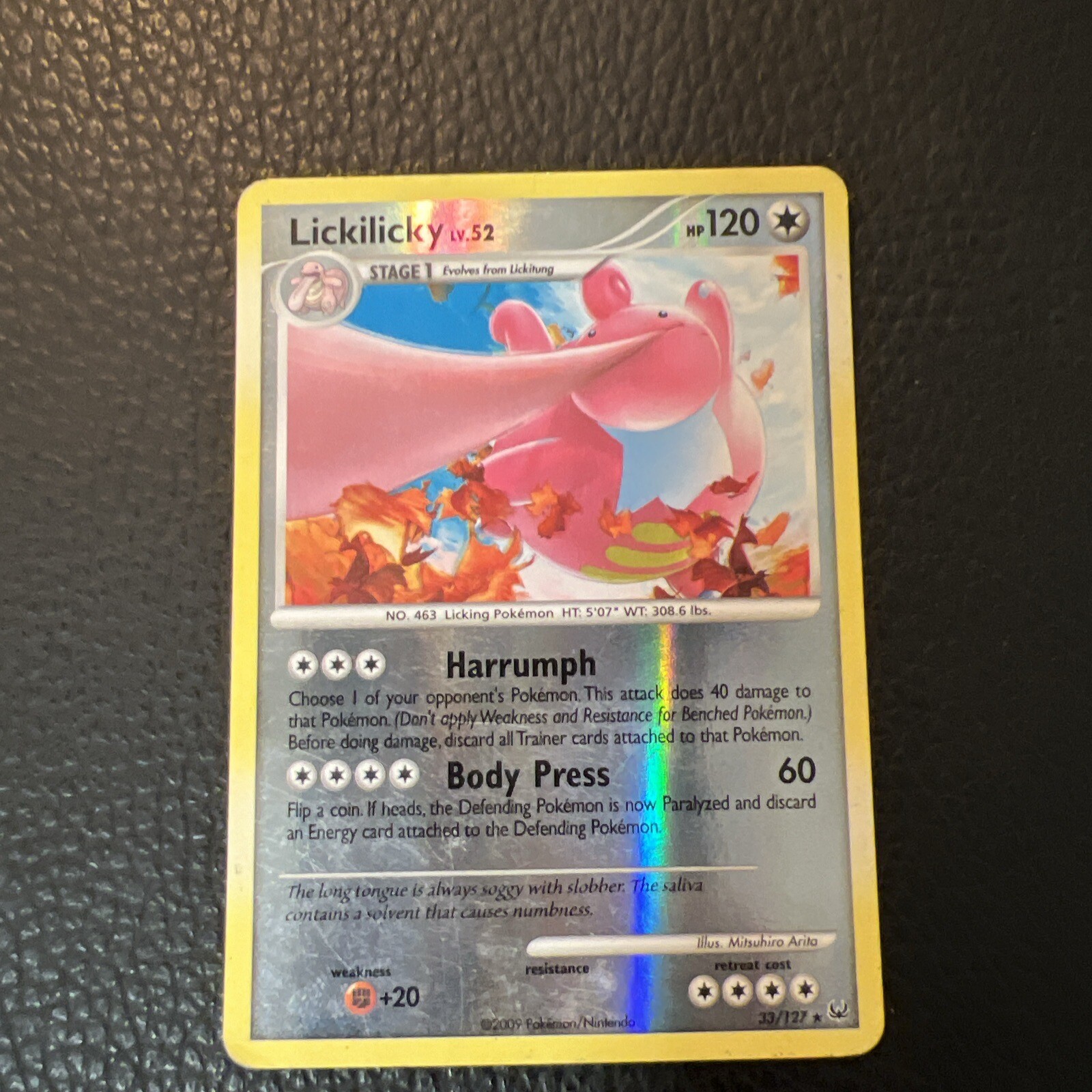 * Pokemon TCG Lickilicky 33/127 Rare Reverse Holo Platinum Base 2009 LP