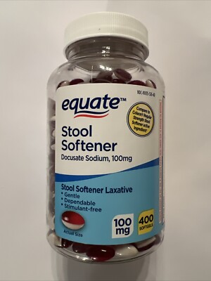 Equate Stool Softener Docusate Sodium 100 mg *400 Softgels* Exp 11/25