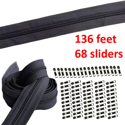 Durchgehende Reißverschlusskette für Füße, unfertiger Reißverschluss - Nylon #5 - blau schwarz braun - Bild 12 von 13