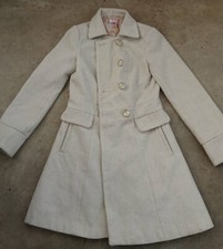 **orsay** Double-breasted Egg Shell Coloured Coat (uk 8/eur 34)-fully Lined, Vgc