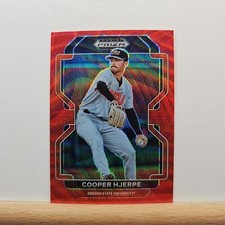 2022 Prizm Draft Picks Baseball Cooper Hjerpe base RED WAVE Prizm card # PDP22