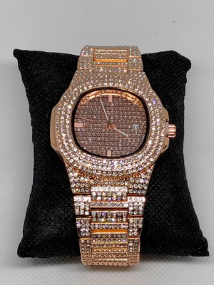 Women Rose GOLD Quartz Watches Diamond Square Stainless  display picture 1