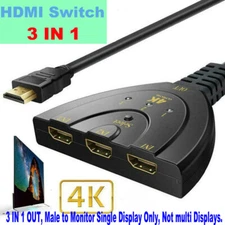 3 in 1 out HDMI converter Auto Select 4K 1080P HDMI Switch Switcher PS4 PRO XBox