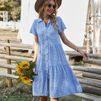 plaid holiday dress womens Alden Adair Rachel Check Round neckline Plaid long sleeve midi dress,
