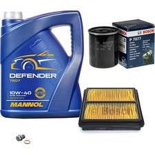 BOSCH Inspektionspaket 5L MANNOL Defender 10W-40 für Honda CRX III 1.6 ESi 1.6i