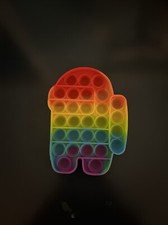 1 Piece Silicone Pops Bubble Sensory Fidget Toy Kids Rainbow Among Us Pop It