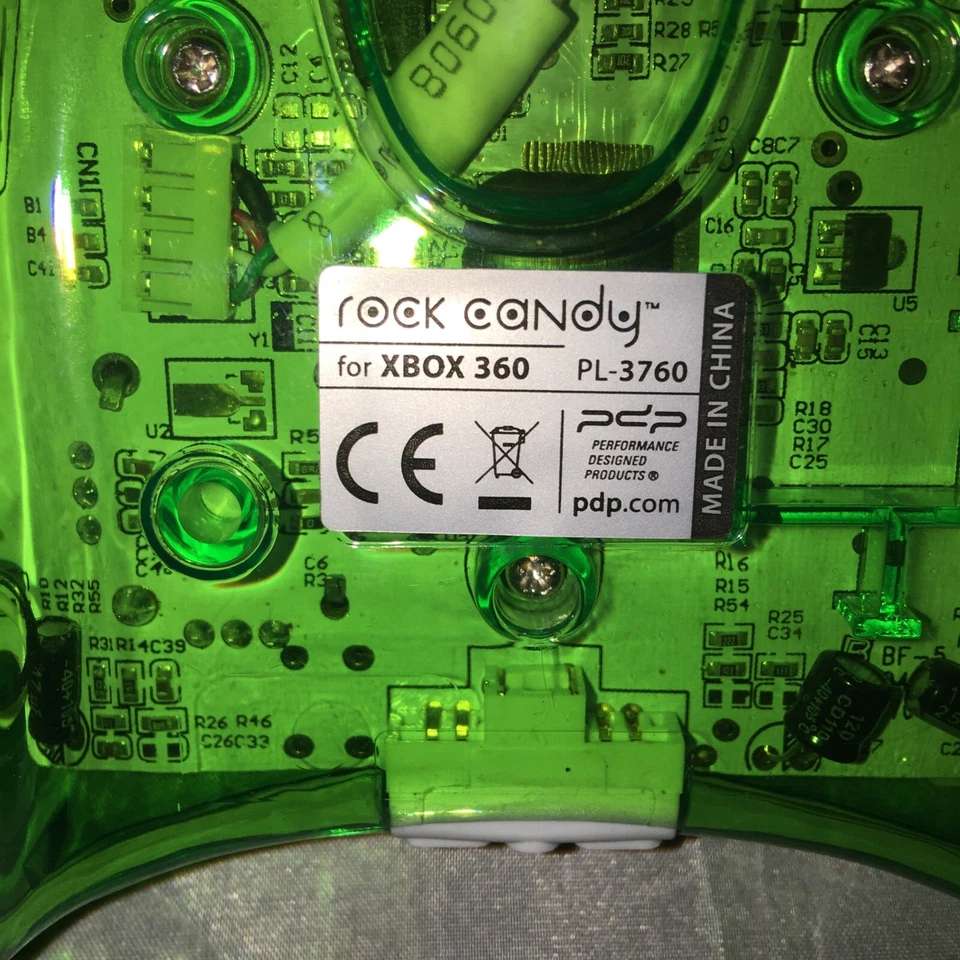 Rock Candy Xbox 360 Controller Green wired PL-3760 gaming colorful paddle video - Image 3 of 3