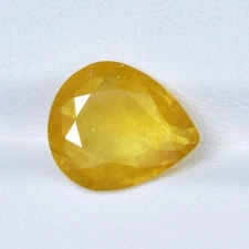 4.37 ct MASSIVE SILKY GLOW YELLOW / NATURAL YELLOW SAPPHIRE - Pear Gems Video !!