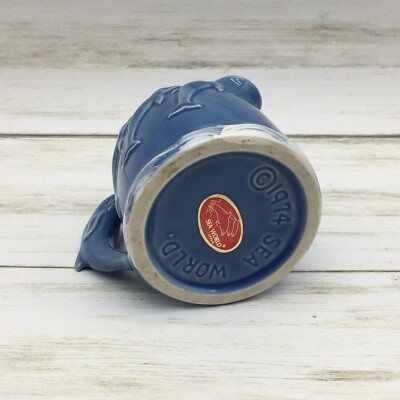 1974 Vintage Sea World Ceramic Creamer Dolphin Blue Japan | eBay