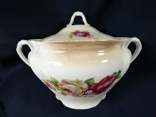 VTG Germany Pink Roses Soup Tureen Covered Individual Serving Bowl & Lid Luster