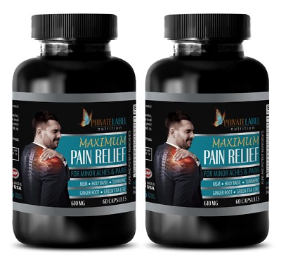 Joint pain relief pills - MAXIMUM PAIN RELIEF 610MG - holy basil extract - 2 Bot