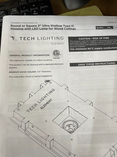 Tech Lighting , Element, Visual Comfort E2 SWC LH9TW41 60 DS IC 4 WOOD CEILING - Picture 2 of 11