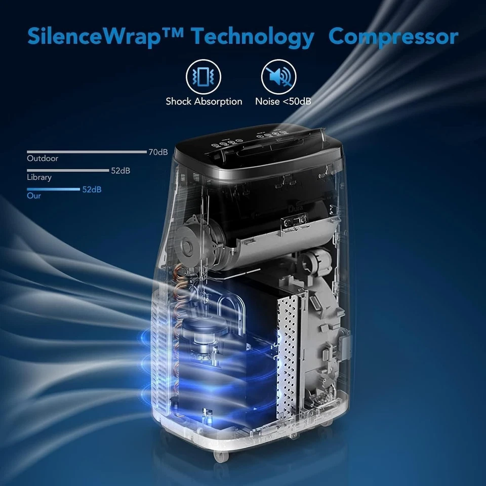 Aire acondicionado portátil de 14000 BTU 3 en 1 ventilador de refrigeración deshumidificador para 700 pies cuadrados Foto 2 de 4