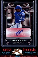 1-2021 Panini Obsidian Electric Etch Red Auto Leody Taveras Rangers 09/25 #O-LT