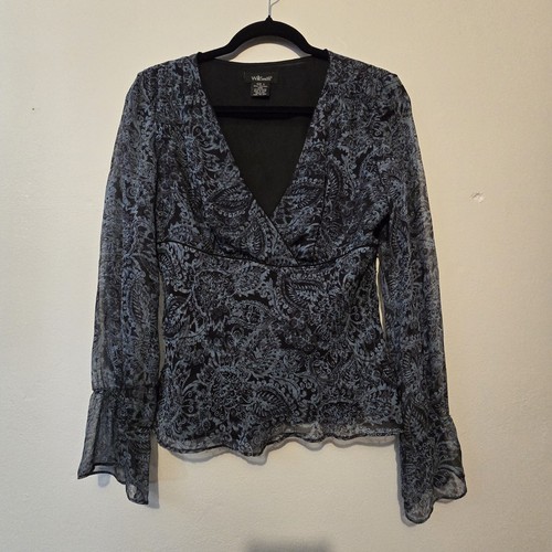 Willi Smith Silk Baby Doll Top SM Paisley Beaded Y2K 90's Lined Fairy Whimsigoth - Picture 12 of 14