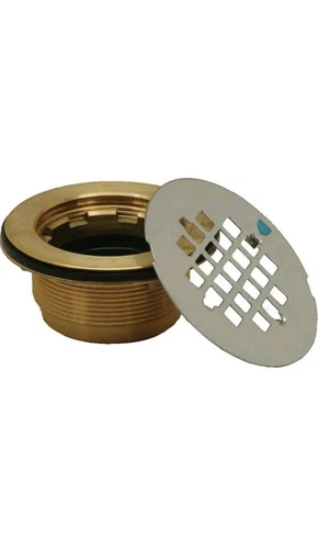 ProFlo 4-1/4" Brass Snap-in Shower Drain PF140NC SS Grate for 2" SCH40DWV Pipe - Picture 1 of 5