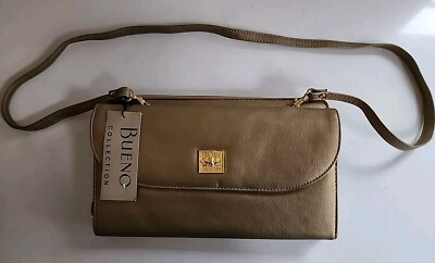 Bueno Collection Womens Gold Tone Purse Organizer Clutch Pouch 10.5'' x 6'' 