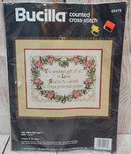 Bucilla "The Greatest Gift" Counted Cross-Stitch Size 11" x 14" 1990 Old Stock