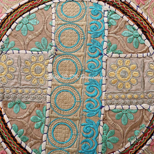 Pouf rotondo ottomano 22 in etnico patchwork poufe poof cuscino pavimento sgabello - Foto 38 di 68
