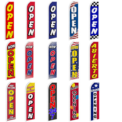 Open Advertising Feather Flag Swooper Flutter Banner Super Flag Open 24/7