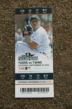 TIGERS VS TWINS 9/27/2014 FULL TICKET ~ EDUARDO ESCOBAR (HR/4 HITS/6 RBI)
