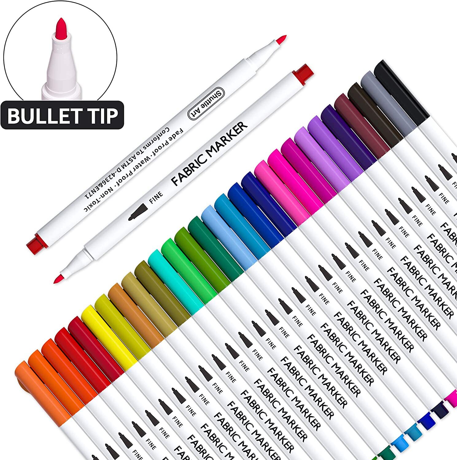 Fabric Markers Permanent Markers 28 Colours TShirts Clothes Sneakers