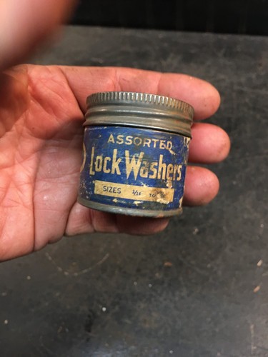 Vintage  Standard  Lock Washer Assortment in Original Tin and washers