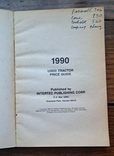 Intertec's Used Tractor Price Guide. 1990 Edition. Farm Tractors 1969-1989 PB - 第 3/6 張圖片