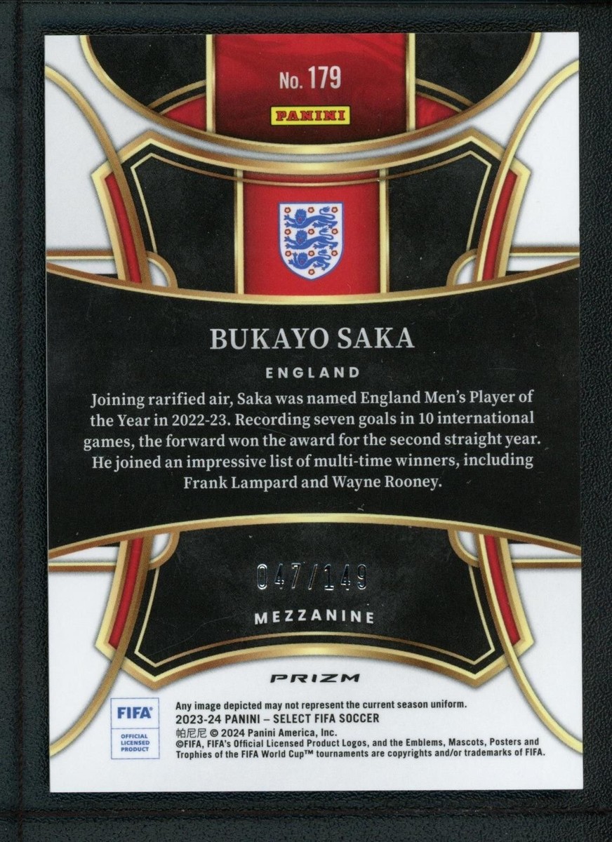 2023-24 BUKAYO SAKA 047/149 PANINI SELECT FIFA MEZZANINE WAVE RED