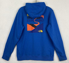 The North Face BOYS XL Pullover Hoodie Blue Never Stop Exploring