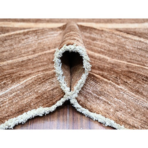 8'x10' Brown On Clearance Striped Modern Gabbeh Hand Knotted Wool Rug R74563 - Picture 6 of 12