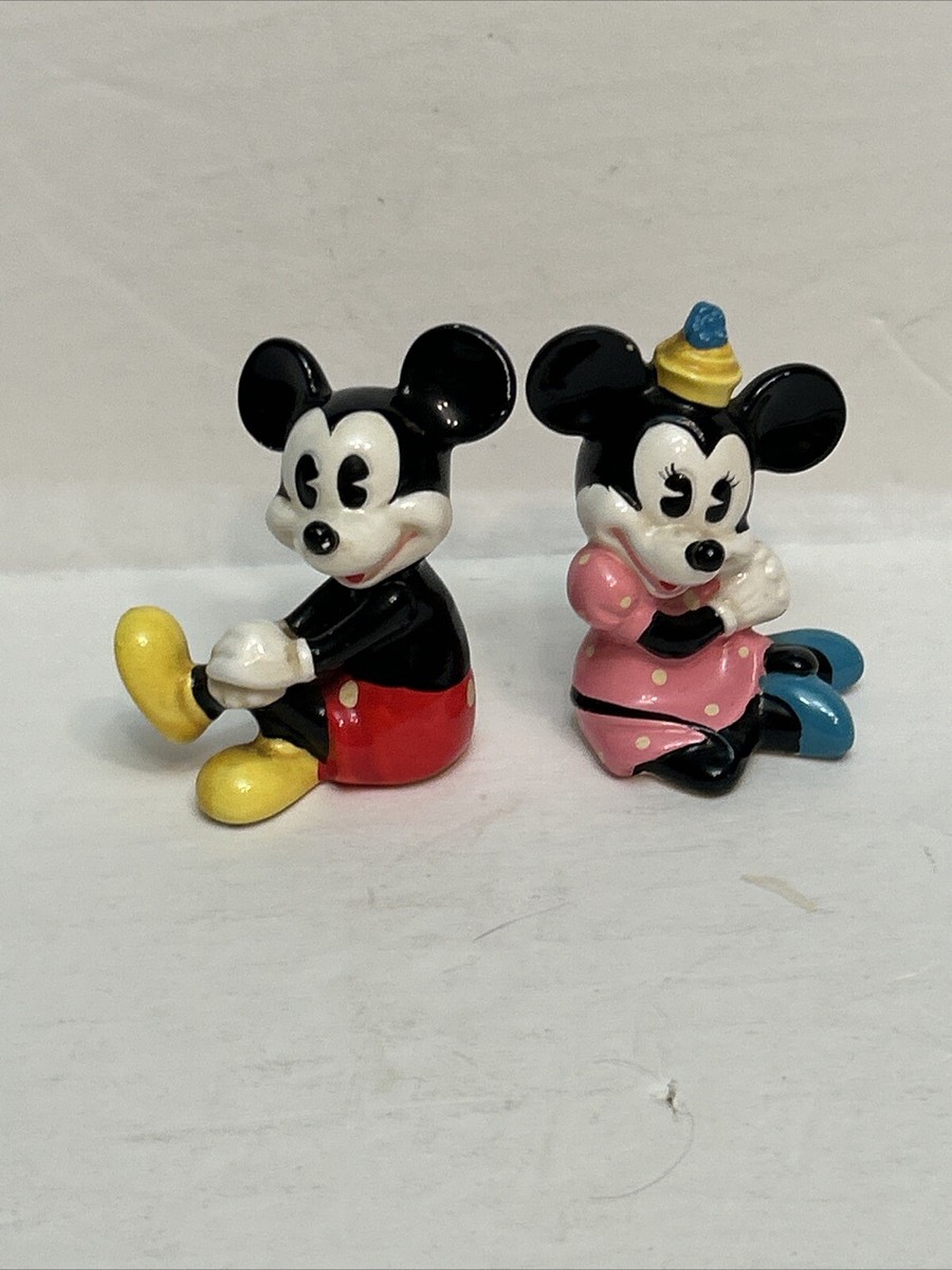 ヴィンテージディズニープロダクション陶器ミッキー＆ミニーソルト＆ペッパー VINTAGE WALT DISNEY PRODUCTIONS MADE IN JAPAN CERAMIC PAIR MICKEY