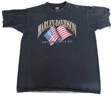 Vintage Black Harley Davidson T Shirt XL 1997 USA Made San Francisco Eagle