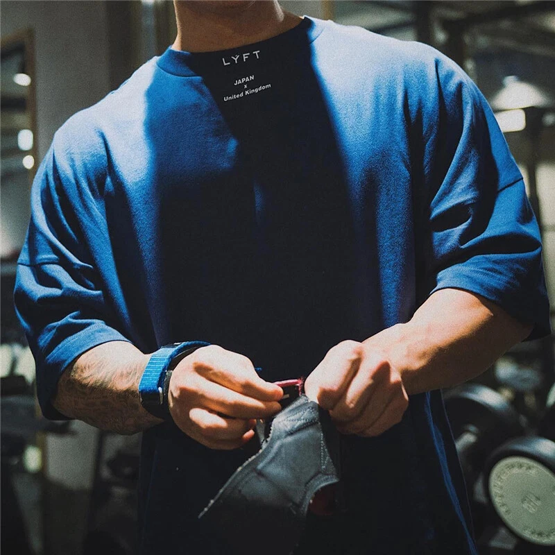 Oversized Cotton Workout Shirt Short Sleeve T Shirt Men GYM Outdoors Loose Fit
Opens in a new window