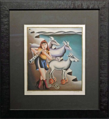Yuval Mahler Capricorn Hand Signed framed Gallery Art Artwork SUBMIT YOUR OFFER!