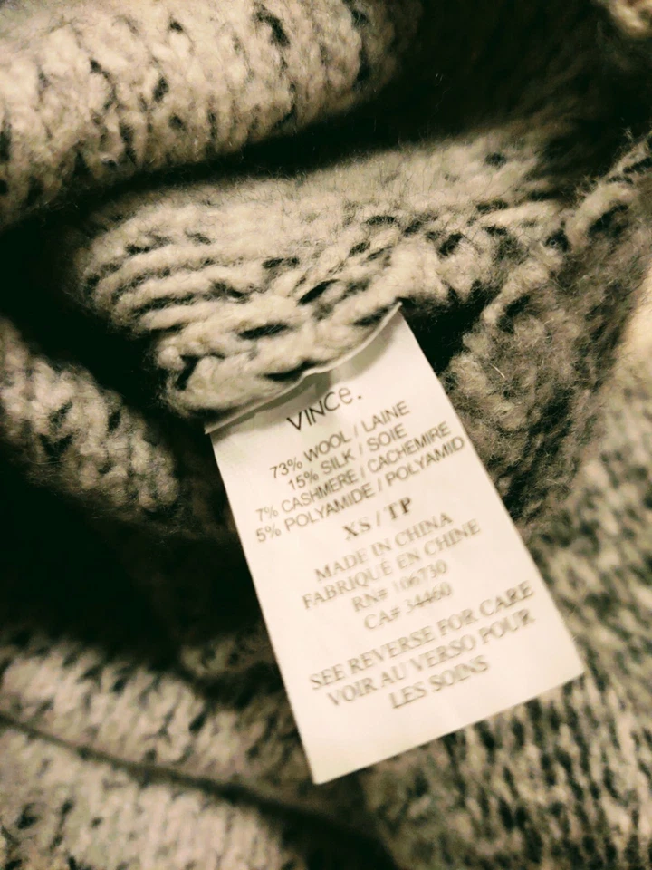 Женский свитер VINCE Petites с круглым вырезом ТОЛСТЫЙ шерсть/шелк/кашемир (XS) - Изображение 4 из 4