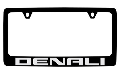 GMC Denali Black Coated Brass Metal License Plate Frame Holder - Picture 2 of 3