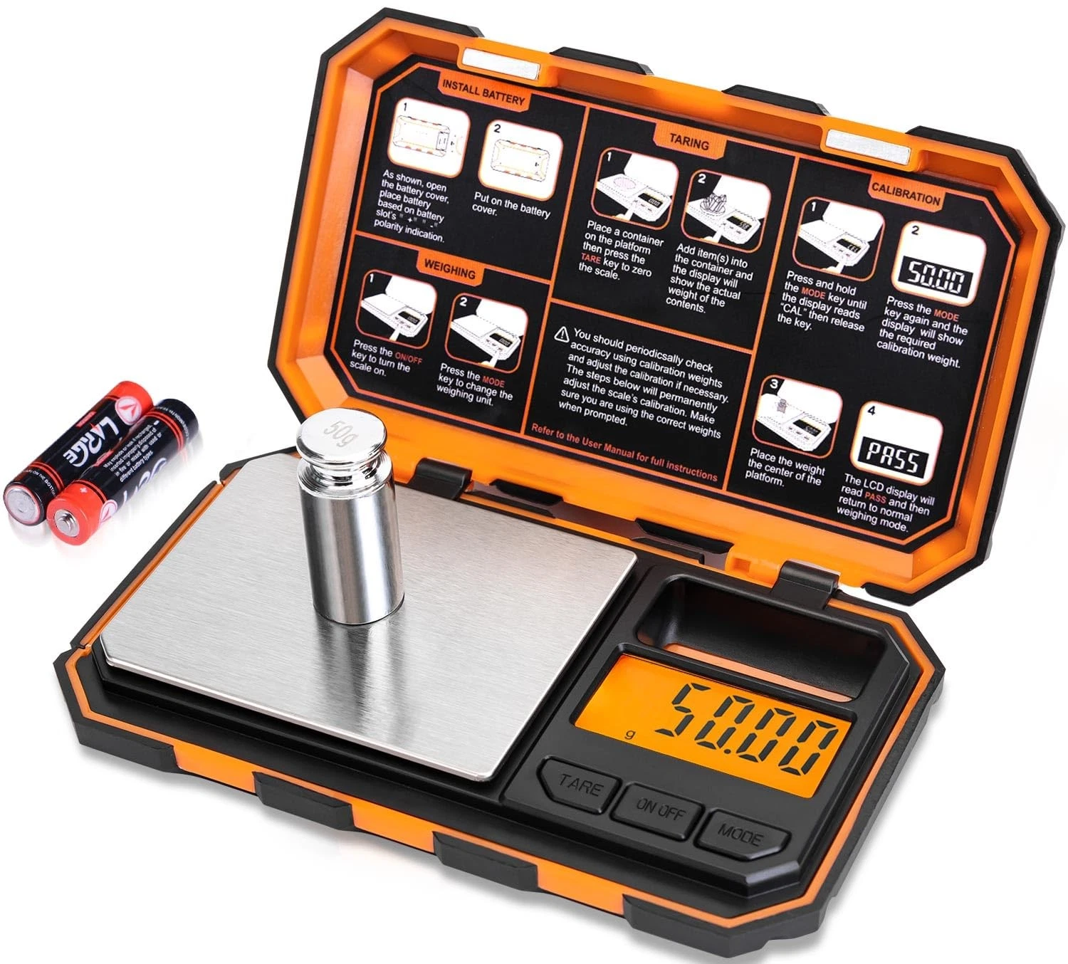 Digital Pocket Scale, 500g x 0.01g Gram Scale, Mini Scale 6 Units Jewelry Sca...