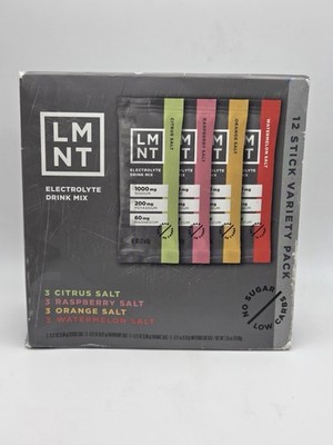LMNT Zero Sugar Electrolytes Variety Salt Hydration Powder 12 Sticks NEW 9/2026
