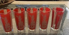 Culver Red & Gold Drinking Glasses Vintage 19...